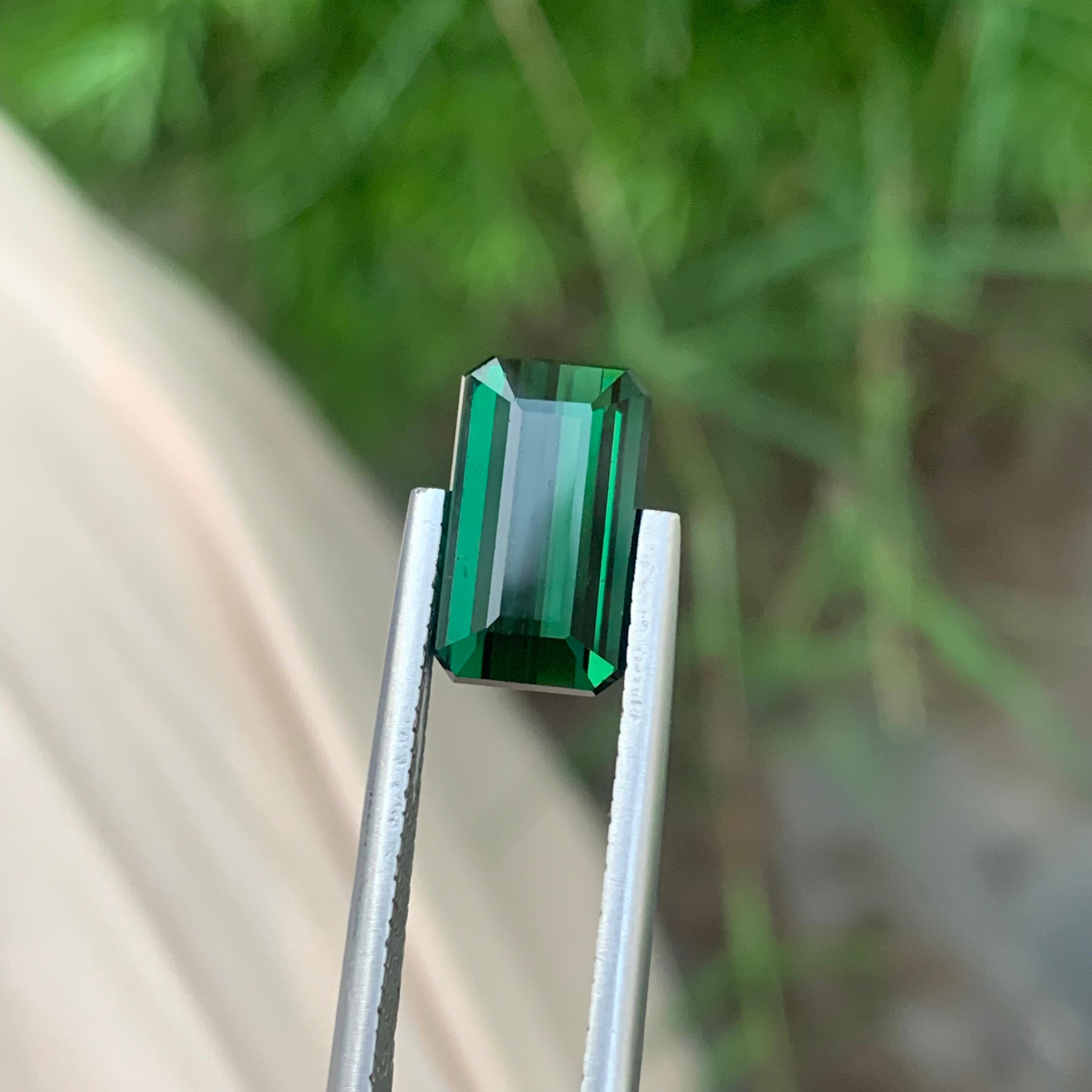 4.50 Carats Dark Green Loose Chrome Tourmaline Emerald Shape From Madagascar  5