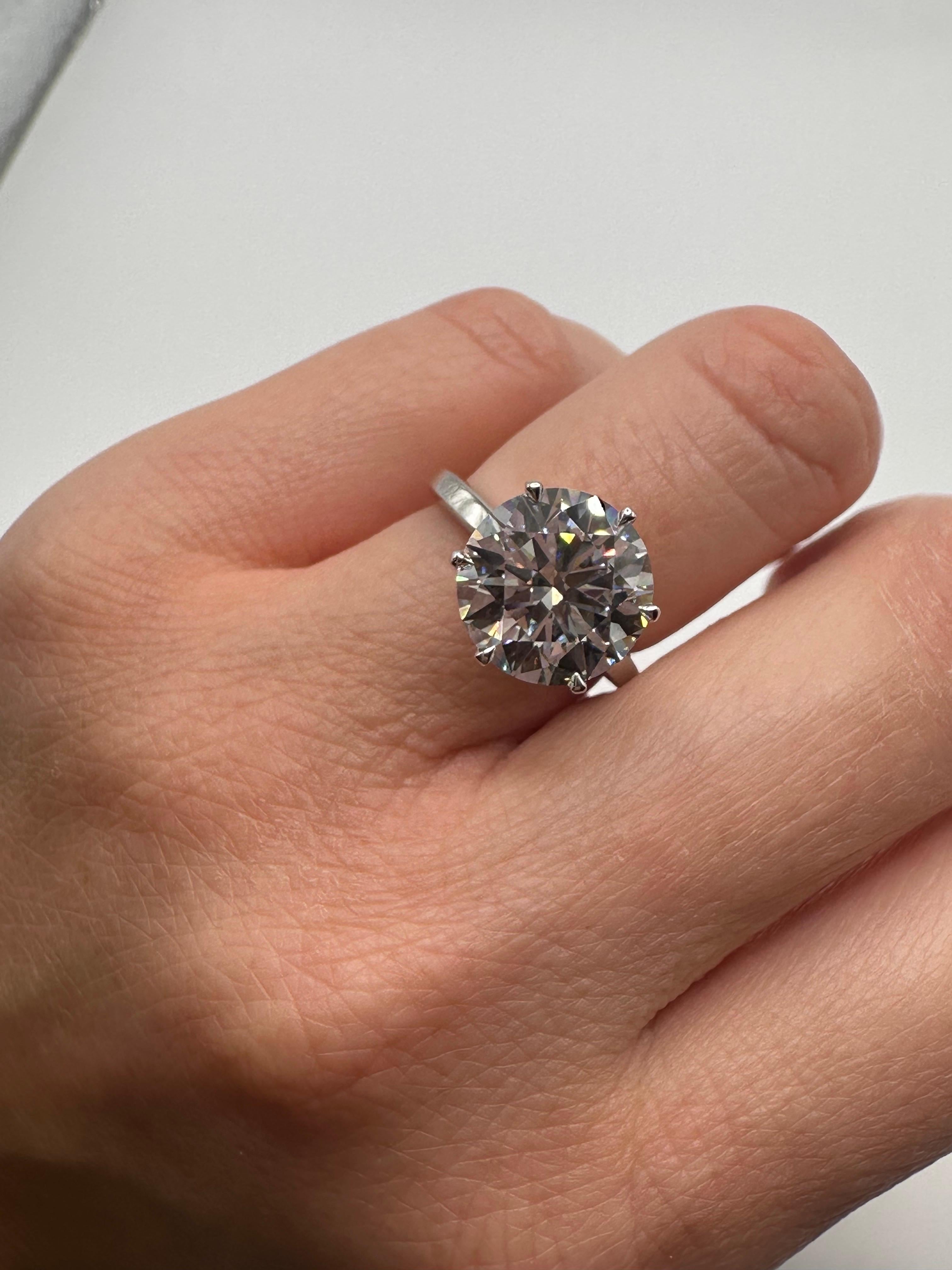 4.50 carats engagement diamonds ring minimal diamond ring fine quality GIA cert For Sale 7