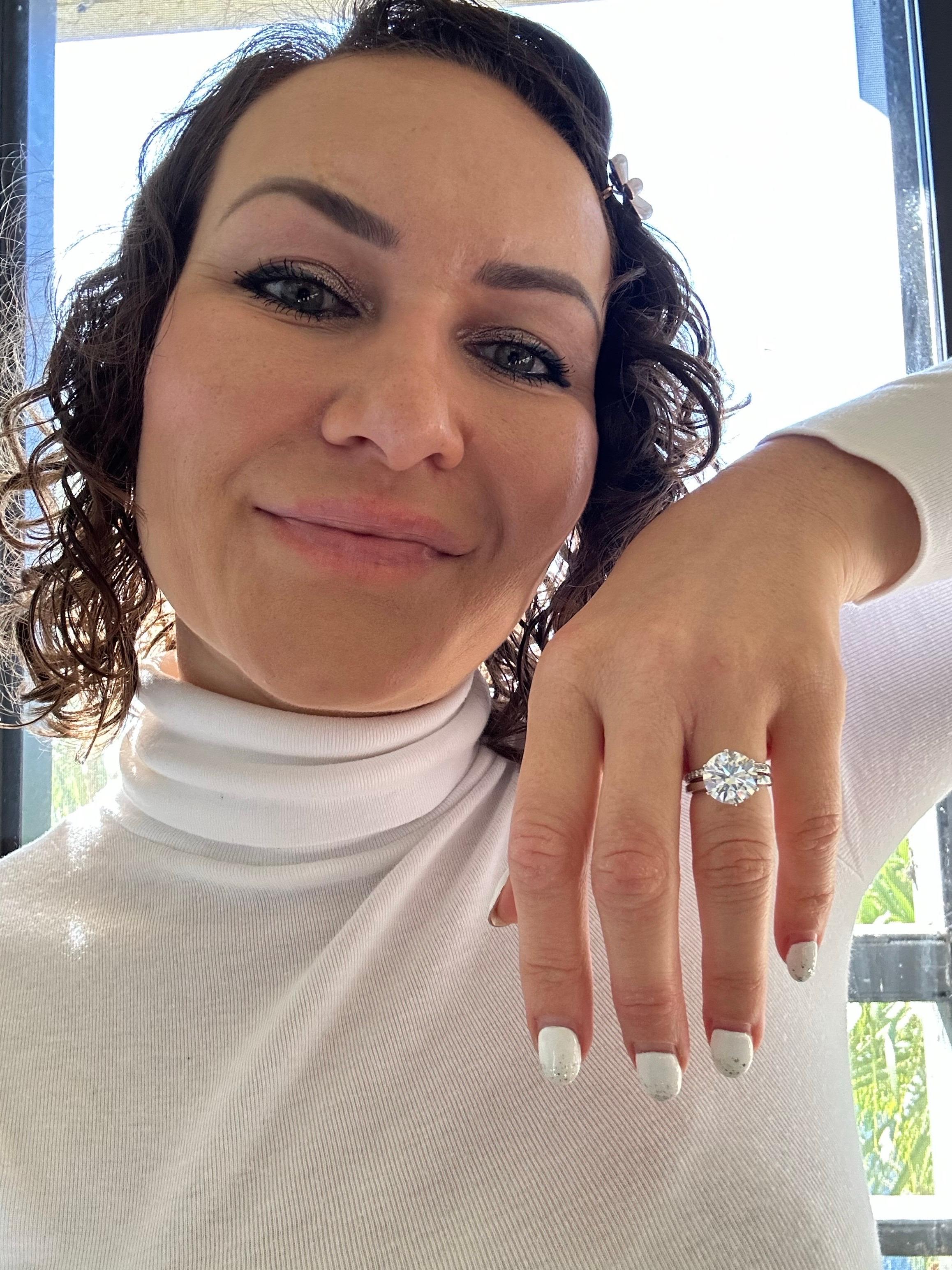 4.50 carats engagement diamonds ring minimal diamond ring fine quality GIA cert For Sale 9