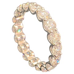 4,50 Carati F/VS1 Diamanti Brillanti Rotondi Fascia Eternità Unisex Oro Bianco 18K