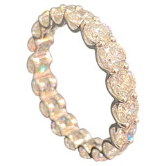 4.50 Carats F/VS1 Round Brilliant Diamonds Unisex Eternity Band 18K White Gold