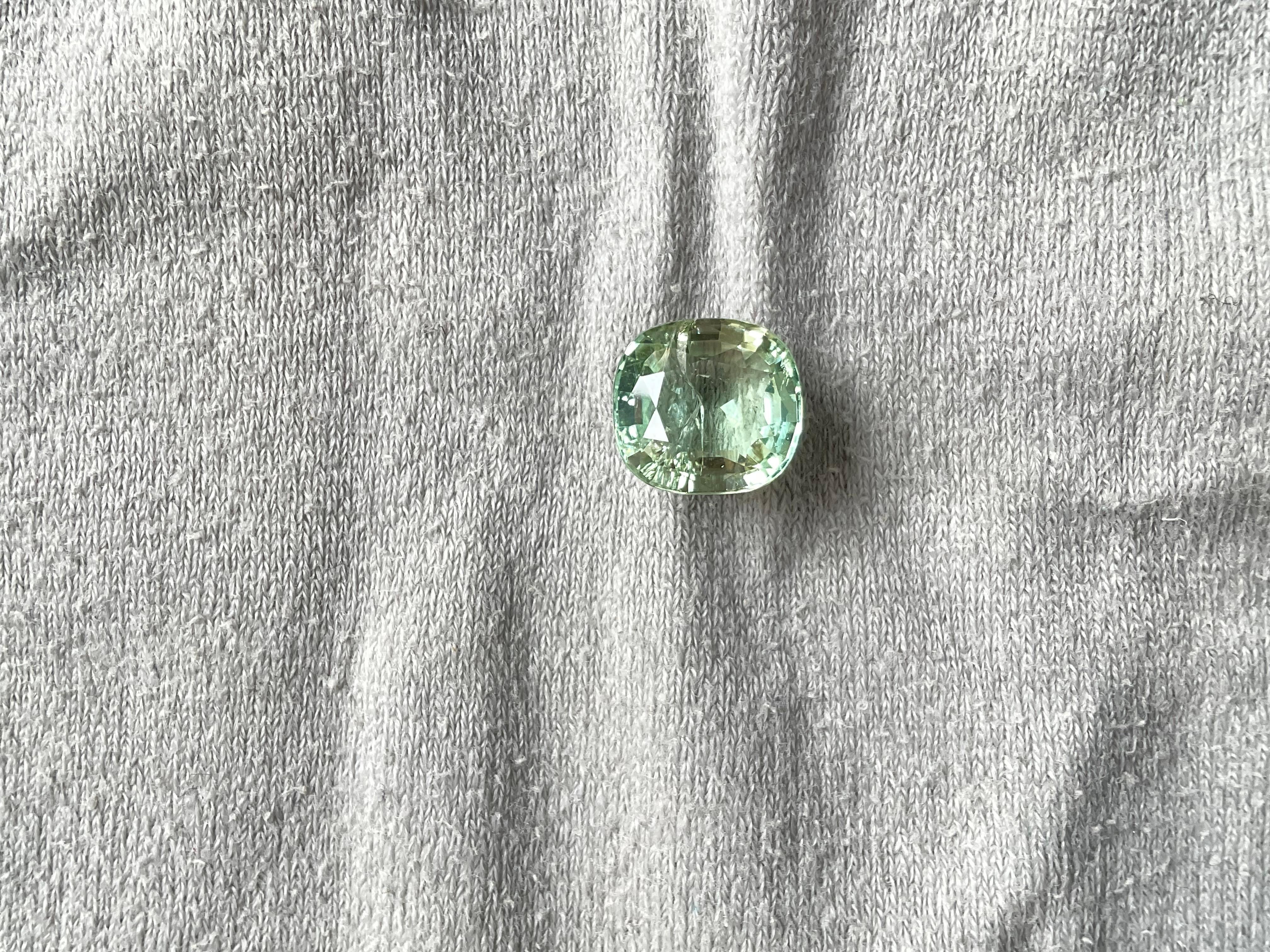 4.50 Carats Green Tourmaline Faceted Oval Cut stone Top Quality Natural Gemstone (Tourmaline verte taillée en ovale) en vente 1