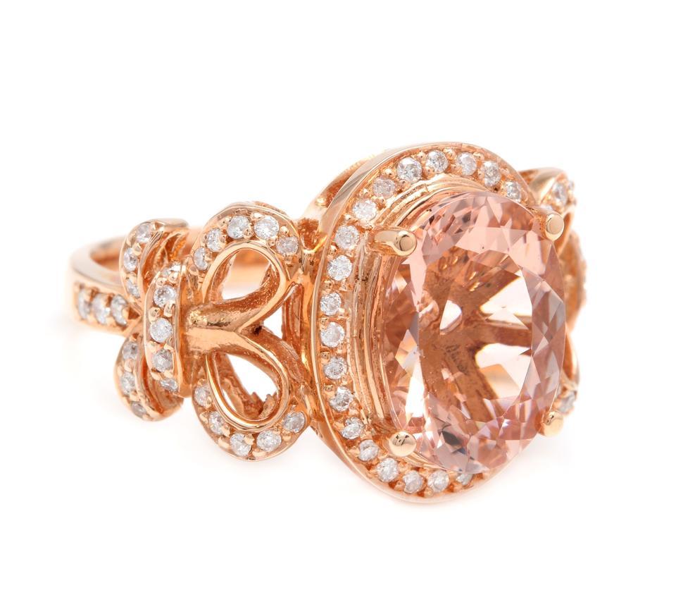 4,50 Quilates Impresionante Morganita Natural y Diamante Anillo de Oro Rosa Macizo de 14K

El peso total de la Morganita es Aprox. 4,00 Quilates

Tratamiento de la Morganita: Calentamiento

Medidas de la Morganita: Aprox. 11.00 x 9.00mm

Diamantes