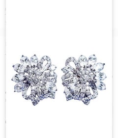 4.50 Carats Mixed Shape Diamonds 18K Gold Earrings