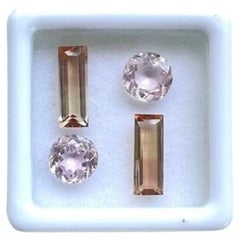 4.50 Carats Tourmaline Octagon Long and Round Faceted Tourmaline Cut Stones Gems