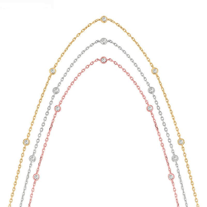 3reihige Diamant-Halskette mit 4,50 Karat Diamant im 4,50 Karat-Schliff, Roségold und Gelbgold (Zeitgenössisch) im Angebot