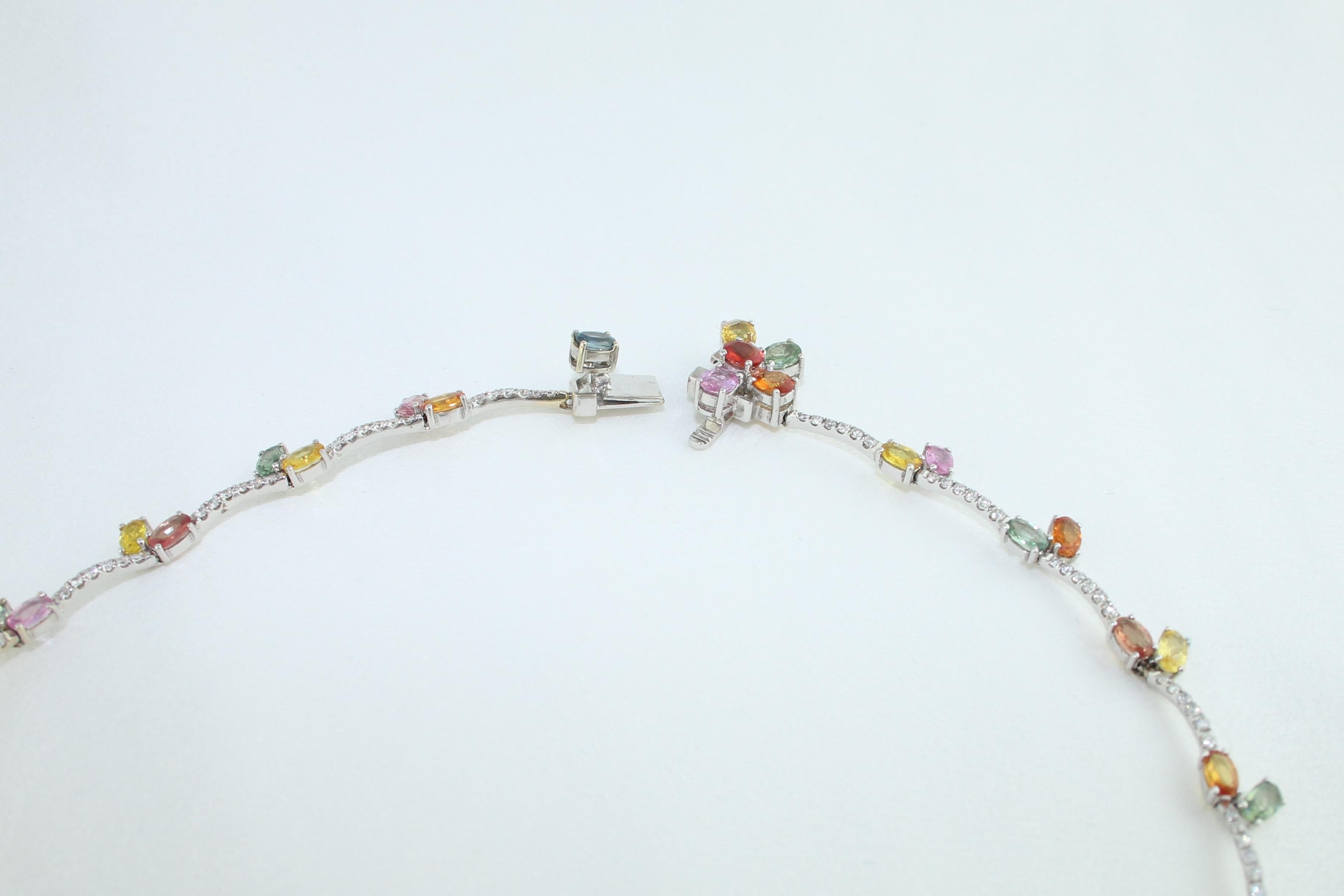 45,00 Quilates Collar de Oro con Zafiro Multicolor y Diamantes en venta 1