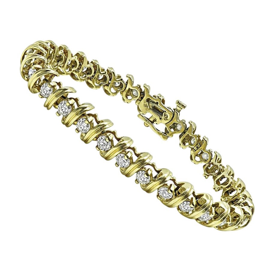 4.50ct Diamond 14k Yellow Gold Bracelet