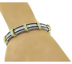 4.50ct Diamond 6.00ct Sapphire Gold Bracelet