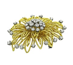 4.50ct Diamond Gold and Platinum Pin