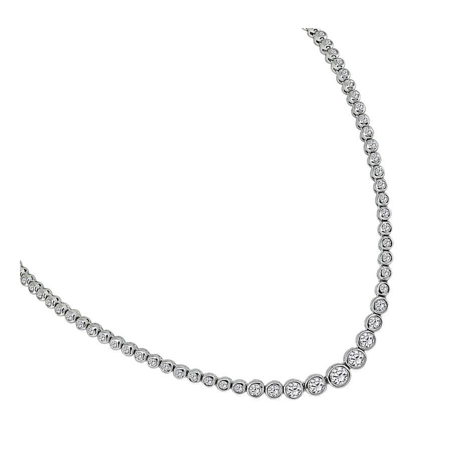 Round Cut 4.50ct Diamond Gold Necklace For Sale