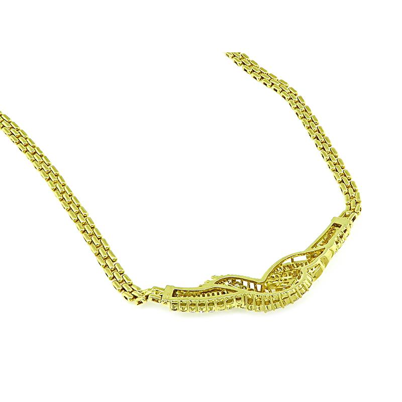 4.50ct Diamond Gold Necklace In Good Condition For Sale In New York, NY