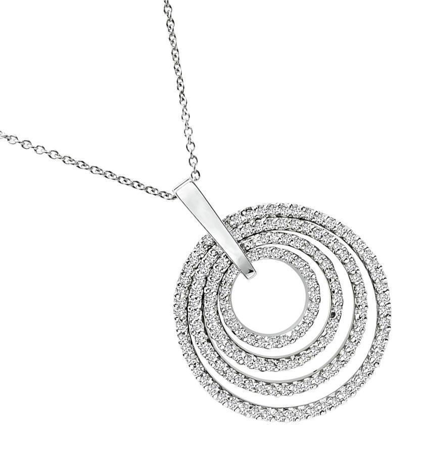 4,50ct Diamant-Gold-Anhänger-Halskette (Rundschliff) im Angebot
