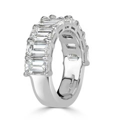 4.50ct Emerald Cut Diamond Wedding Band in Platinum