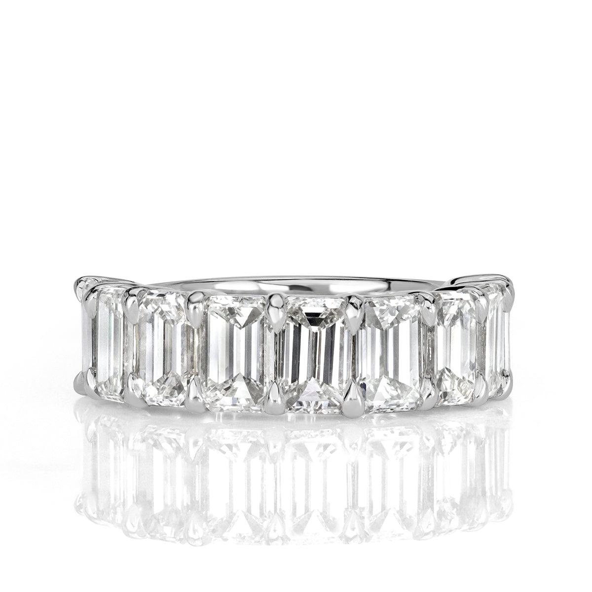 4.50ct Emerald Cut Diamond Wedding Band in Platinum