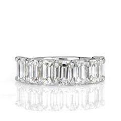 4.50ct Emerald Cut Diamond Wedding Band in Platinum