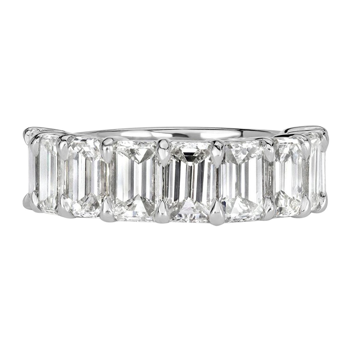 4.50ct Emerald Cut Diamond Wedding Band in Platinum