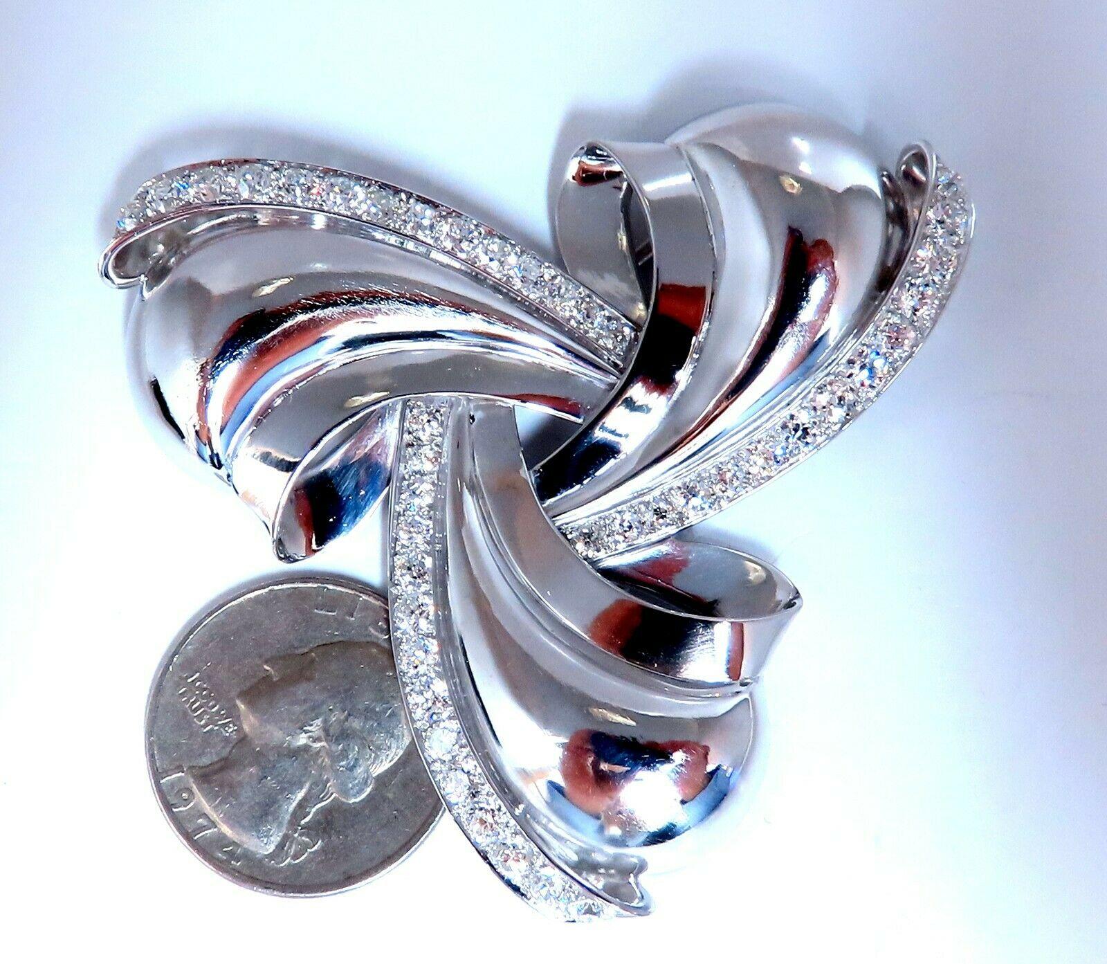 Round Cut 4.50ct Natural Diamonds Ninja Star Pin Platinum For Sale