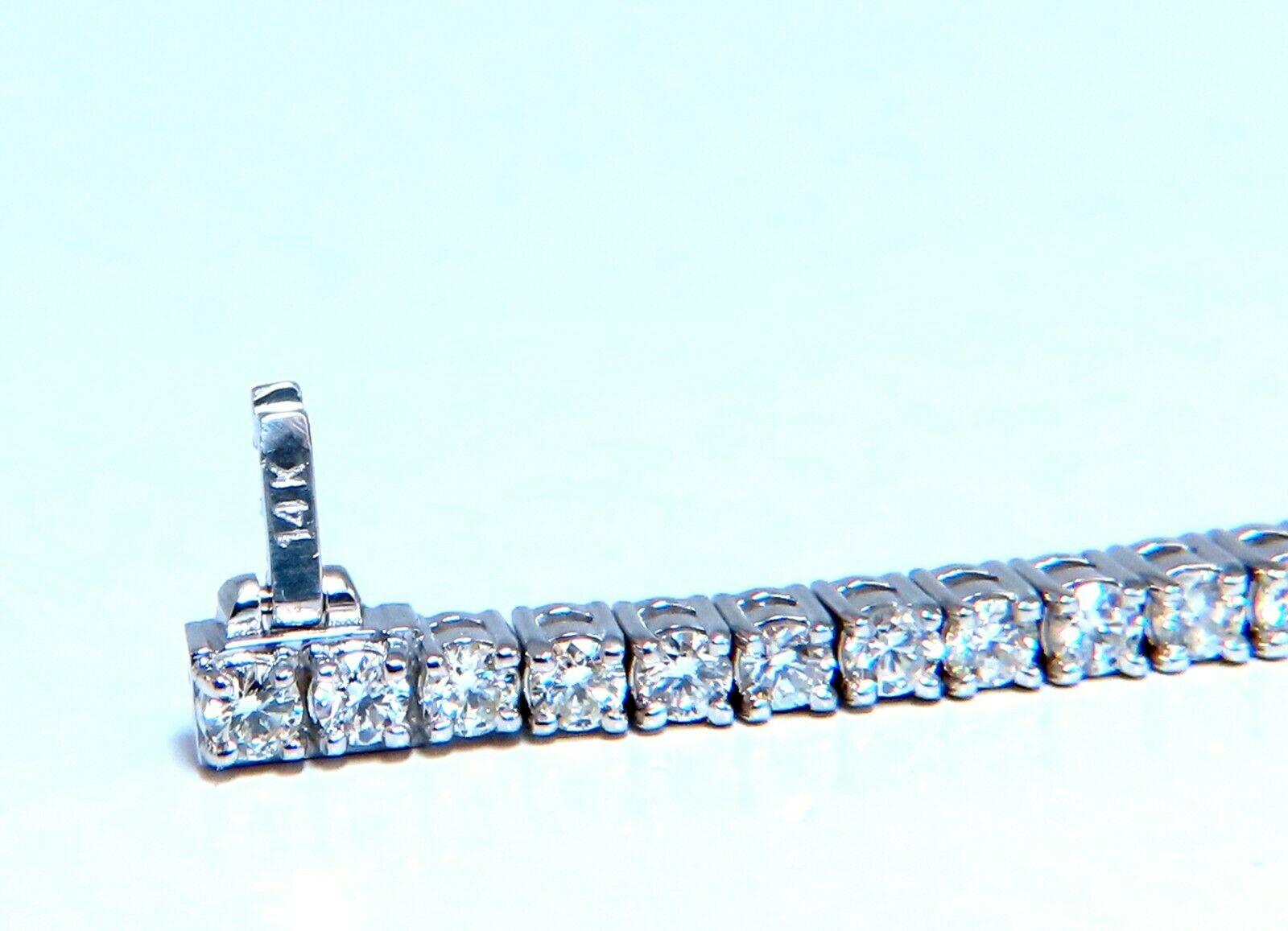 Women's or Men's 4.50ct Natural Round Diamonds Link Tennis Bracelet 14kt For Sale