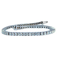 Bracelet tennis à maillons en diamants ronds naturels de 4,50 carats, 14 carats