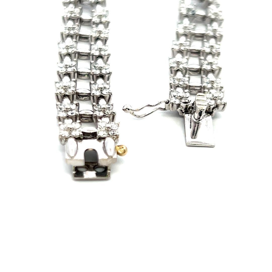Bracelet Link en or blanc 14K avec diamant rond brillant de 4.50ct (I VS) en vente 5