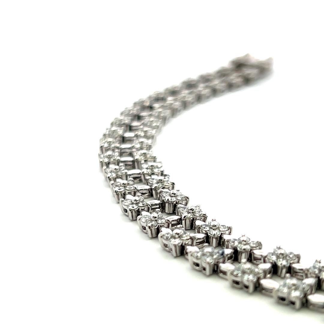 Bracelet Link en or blanc 14K avec diamant rond brillant de 4.50ct (I VS) en vente 3