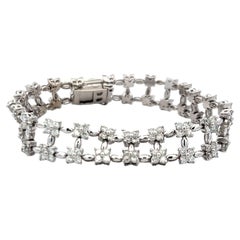 Bracelet Link en or blanc 14K avec diamant rond brillant de 4.50ct (I VS)