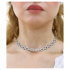 4.50CT T.W. Diamond Natural Earth-Mined Link Choker Statement-Halskette