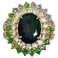 4.50cts Black Opal Ring. Sterling Silver in 18K Gold Plated.