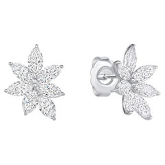 4.50CTW Marquise Diamond Stud Earrings in 14K White Gold