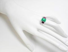 4.51 Carat Natural Colombian Emerald Ruby Ring 14 Karat Gold