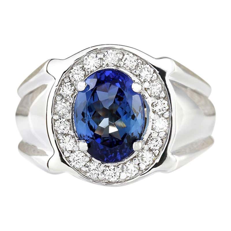 Natural 4.51 Carat Orange Sapphire Diamond Gold Engagement Ring at ...