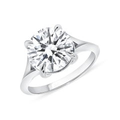 4.51 Carat Round Brilliant Statement Brilliant White 18K Gold Everyday Royalty