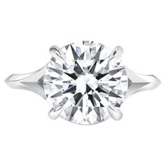 4.51 Carat Round Brilliant Statement Brilliant White 18K Gold Everyday Royalty