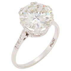 4.51 Carat Round Brilliant Statement Brilliant White / J color VVS 14K Gold
