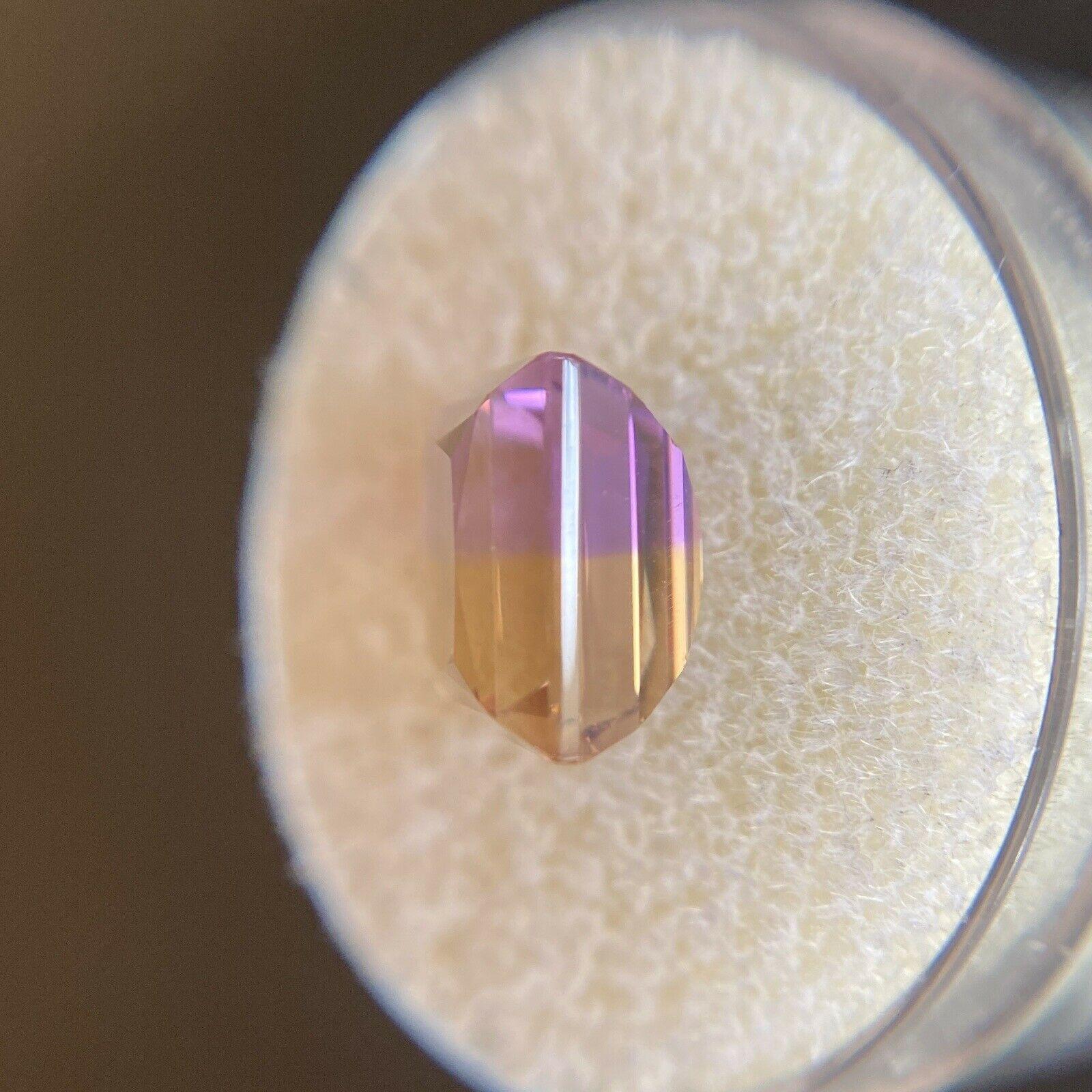 4.51ct Ametrine Purple Yellow Bi Colour Loose Gem Square Cut Unique Gem 3