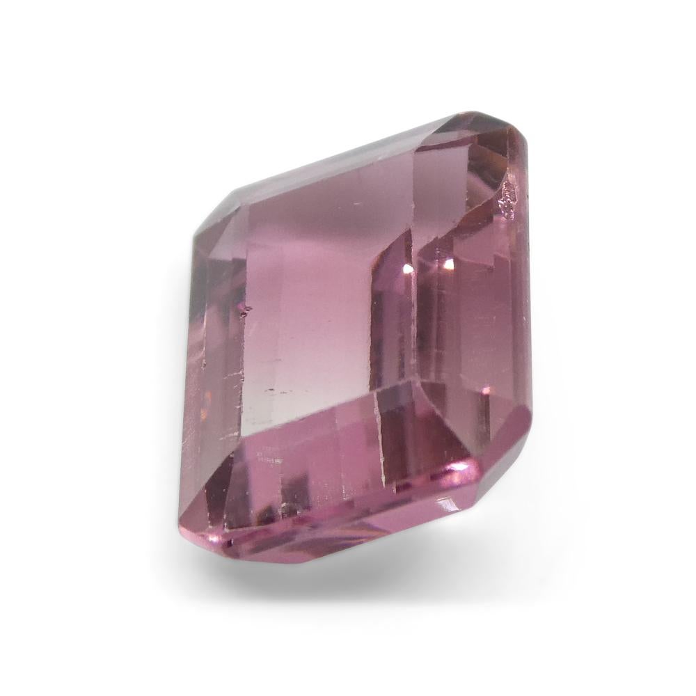 4.51ct Emerald Cut Pink and Green Bi-Colour Tourmaline from Brazil For Sale 7