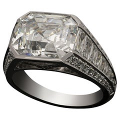 4.52 Carat Asscher Statement Brilliant Modern Nobility Heirloom Diamond Ring