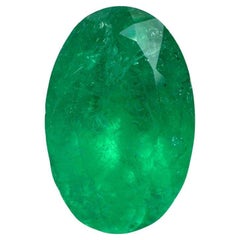 4.52 Carat Grassy Green Colombian Emerald Oval Cut - May Birthstone Gem