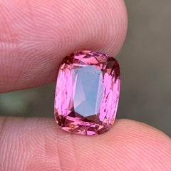 4.52 Ct Vivid Pink Natural Tourmaline Cushion Cut Loose Gemstone, Afghanistan