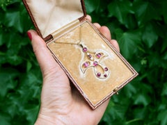 4.52 Carat Garnet and Diamond and Yellow Gold Pendant Antique