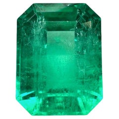 4.53 Carat 11x8 Vivid Muzo Green Loose Colombian Emerald - Emerald Cut May
