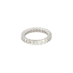 4.53 Carat Emerald Cut Diamond Eternity Band 18 Karat in Stock