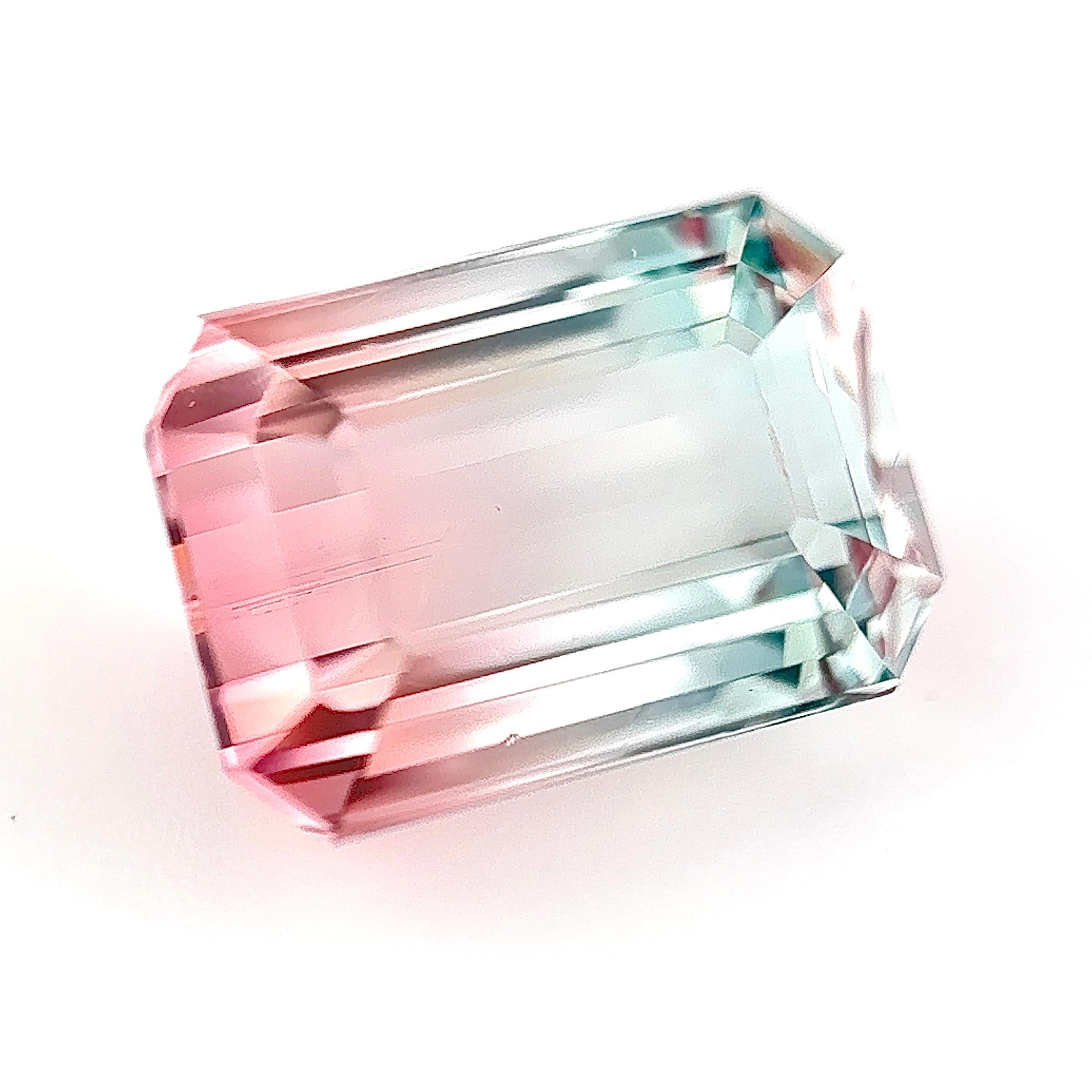 4.53 Carat Natural Bi Color Watermelon Tourmaline Loose stone in Pink and Green For Sale