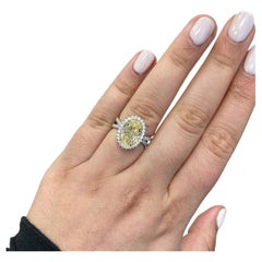 4.53 Carat Oval Diamond Ring Fancy Yellow 14K Gold Colour-Collector’s Treasure