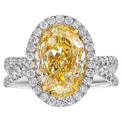 4.53 Carat Oval Diamond Ring Fancy Yellow 14K Gold Colour-Collector’s Treasure
