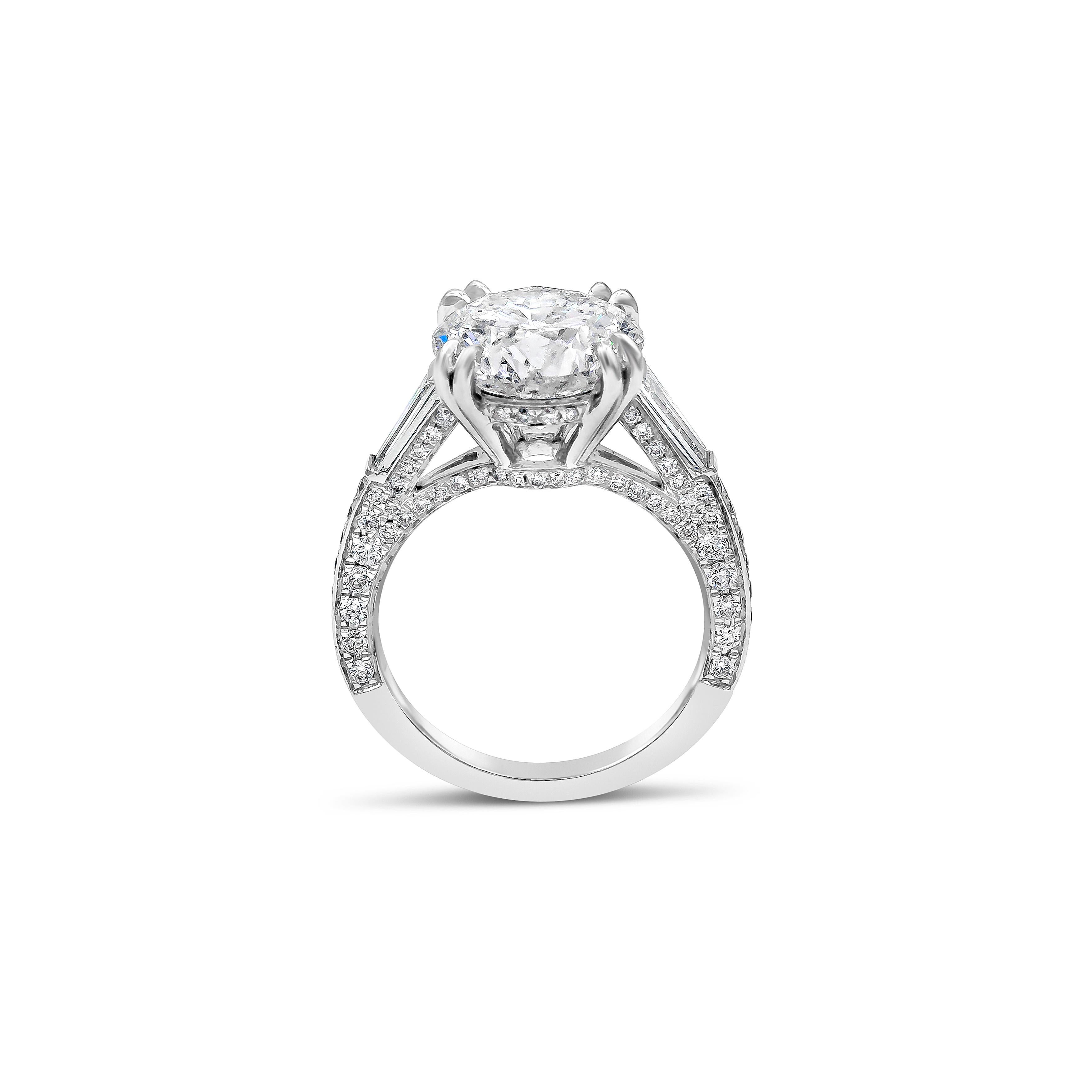 Roman Malakov, 4.53 Carat Round Diamond Three-Stone Engagement Ring For ...