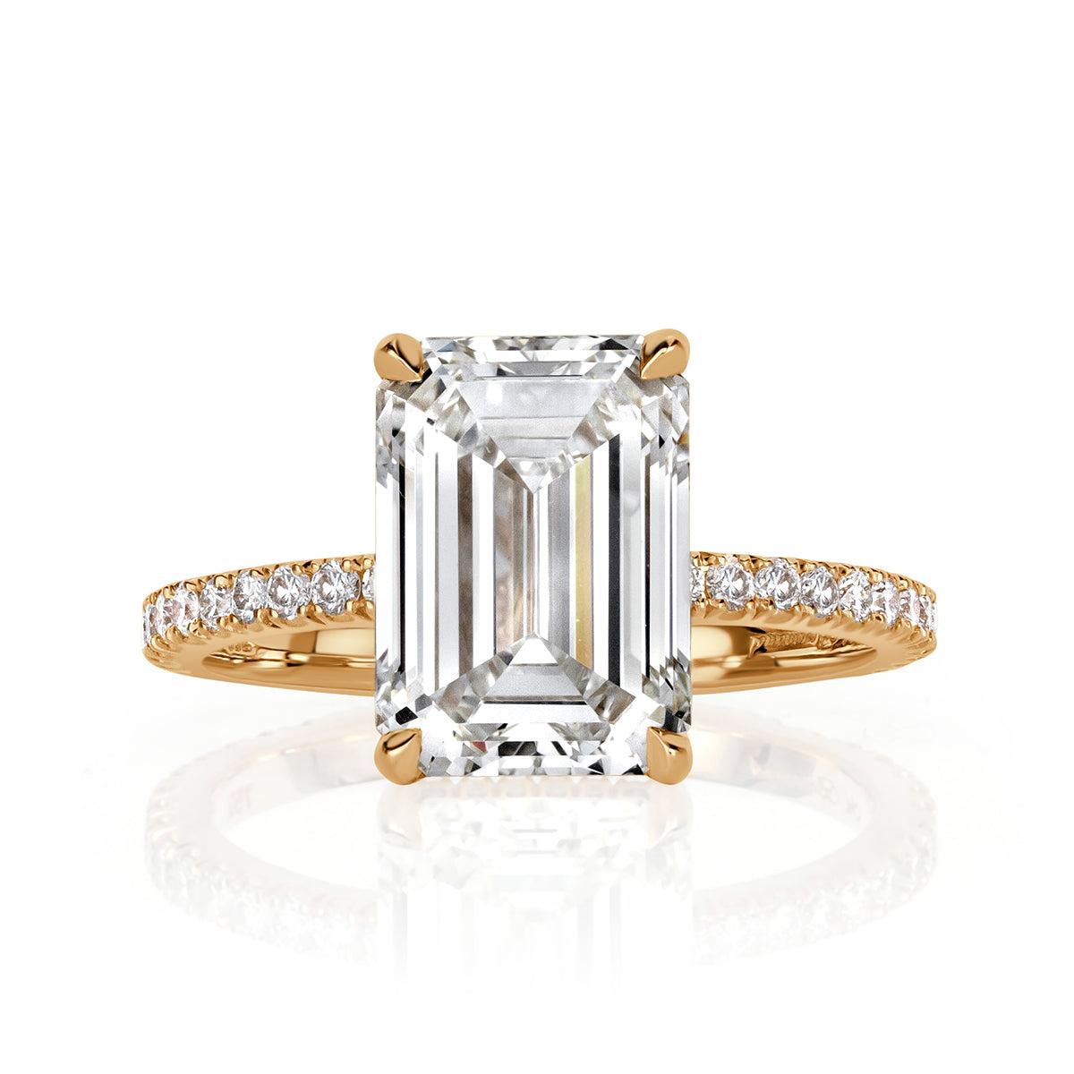 4.53ct Emerald Cut Lab Grown Diamond Engagement Ring For Sale