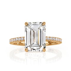 4.53ct Emerald Cut Lab Grown Diamond Engagement Ring