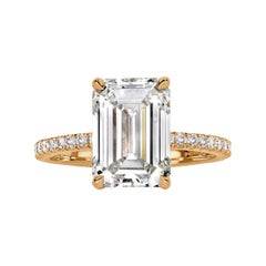 4.53ct Emerald Cut Lab Grown Diamond Engagement Ring